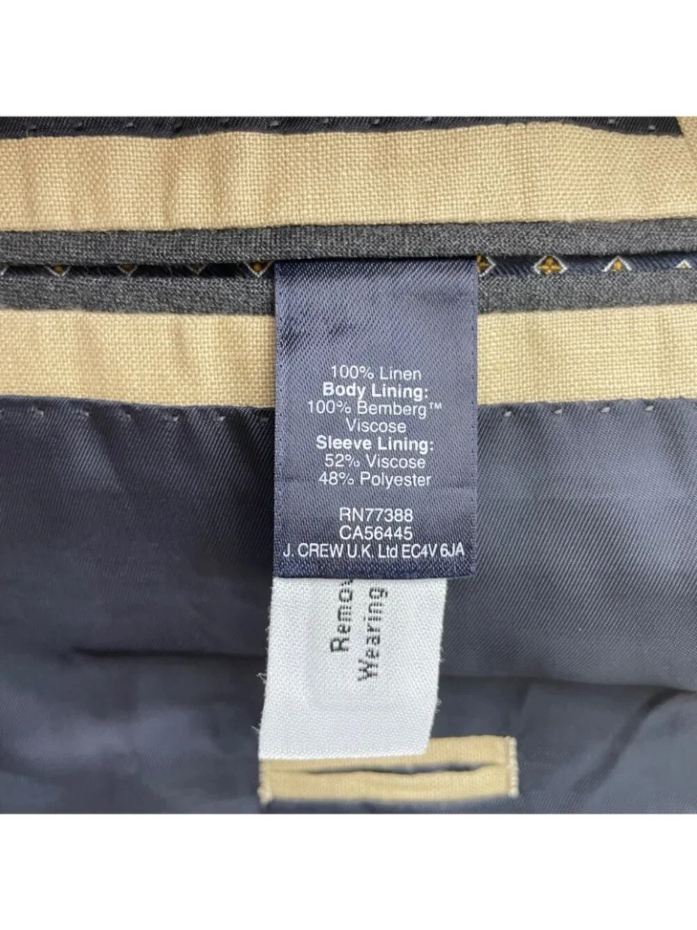 J.Crew Men’s Ludlow 100% Irish Linen 2-Button Blazer Khaki/Tan • 40R